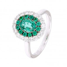 Anello con diamanti e smeraldi - R01480DB057X5